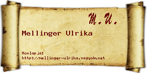 Mellinger Ulrika névjegykártya